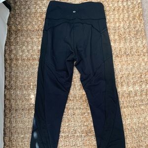 Lululemon leggings. Mesh detail